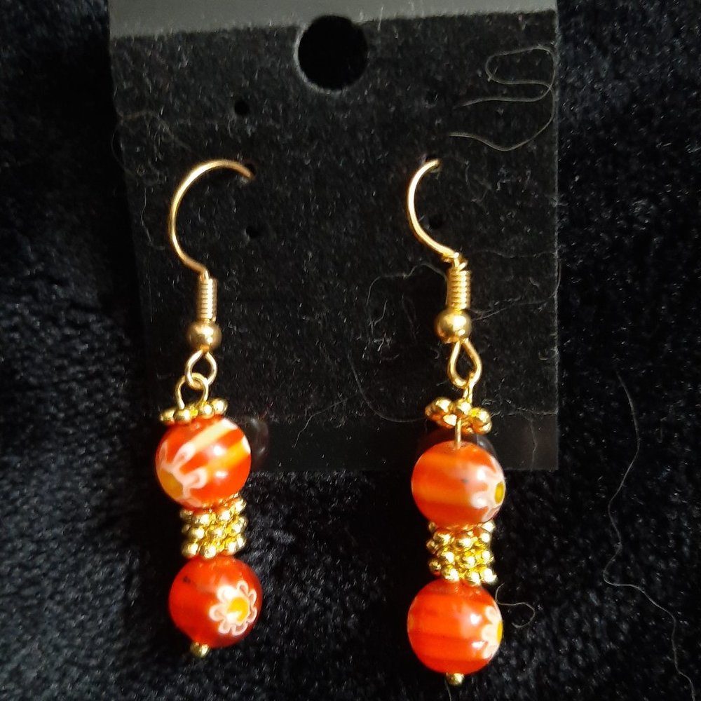 Hand Made Glass Bead Earrings